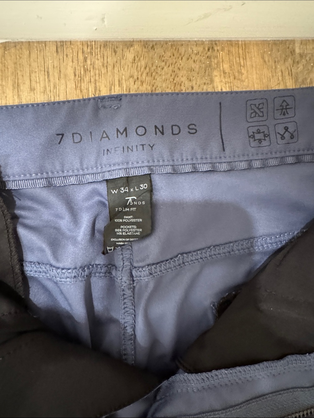 7 Diamonds Men's Pants in Navy and Black Inner Lining